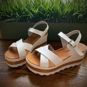 Italian made white leather sandals
